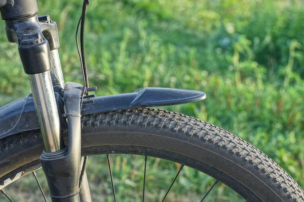 Part Sports Bike Metal Fork Spring Black Wheel Plastic Fender — Stok fotoğraf