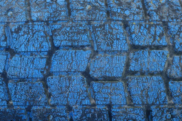 Fundo Plástico Azul Preto Pneu Velho Carro Sujo Com Pequenas — Fotografia de Stock