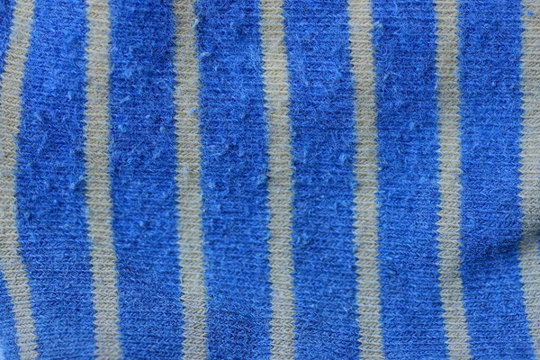 Blau Gelb Gestreifte Textur Eines Stücks Wolle Auf Der Kleidung — Stockfoto