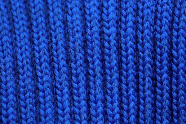 Textura Azul Lana Oscura Tejido Suéter Con Patrón —  Fotos de Stock