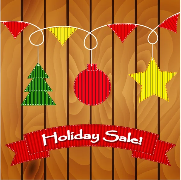 Wooden holiday sale — Stock Vector