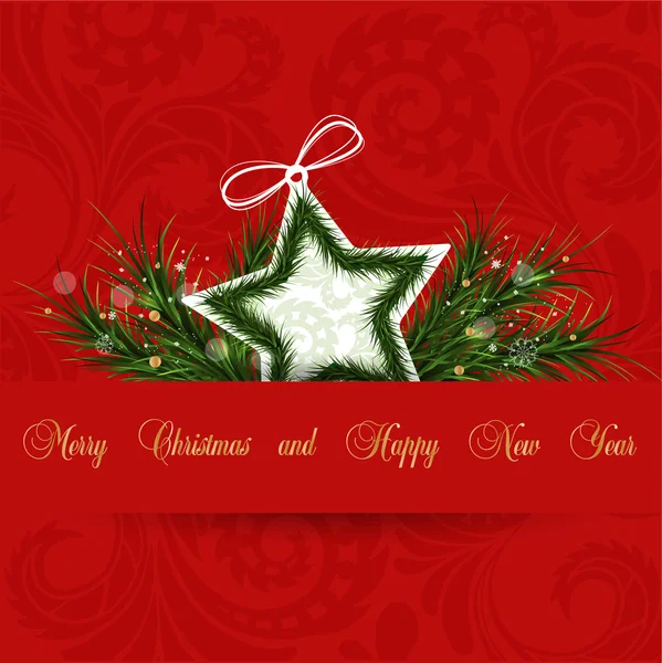 Красная векторная рождественская открытка Лицензионные Стоковые Векторы