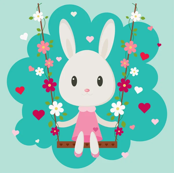 Día de San Valentín Bunny — Vector de stock