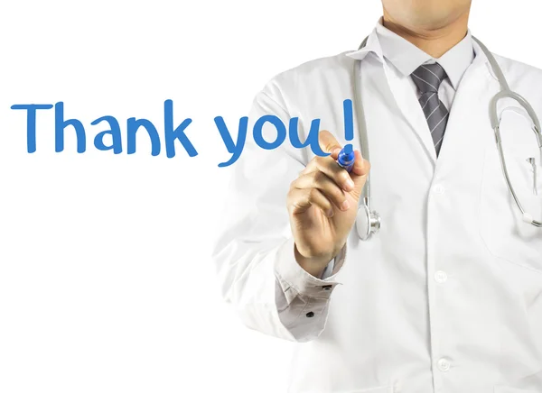 Doctor writing Thank you ! — Stock Photo, Image