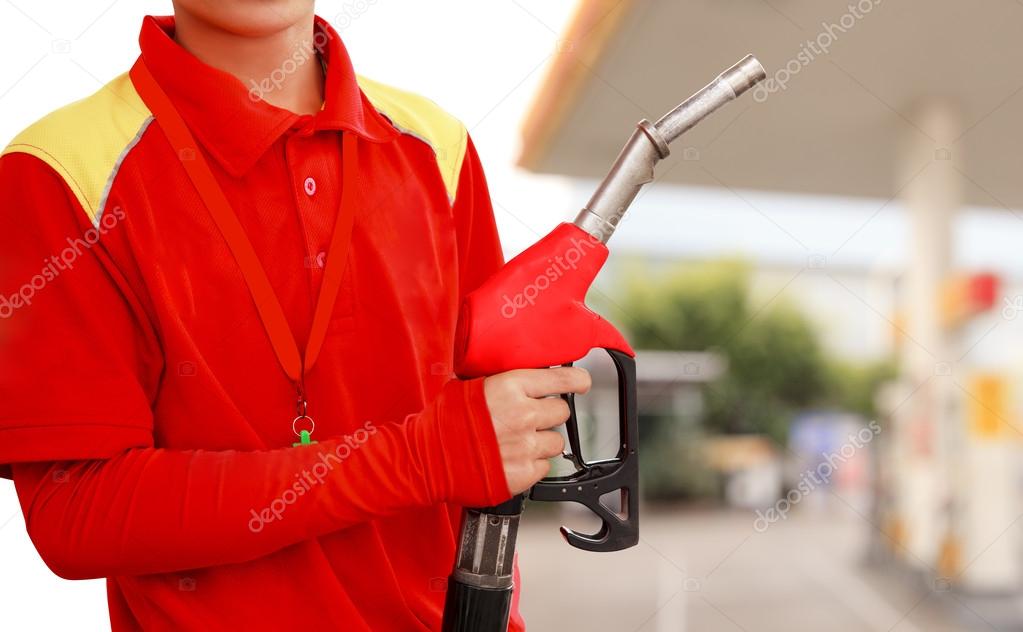 Gas Station Worker and service