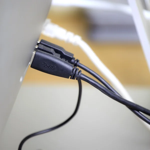 USB port connection on computer — Stock Photo, Image