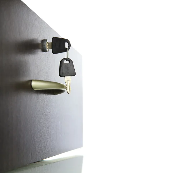 Close-up of a drawer with keys in the open — Stock Photo, Image