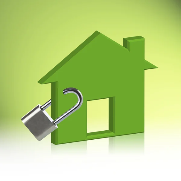 Gröna huset låst — Stockfoto