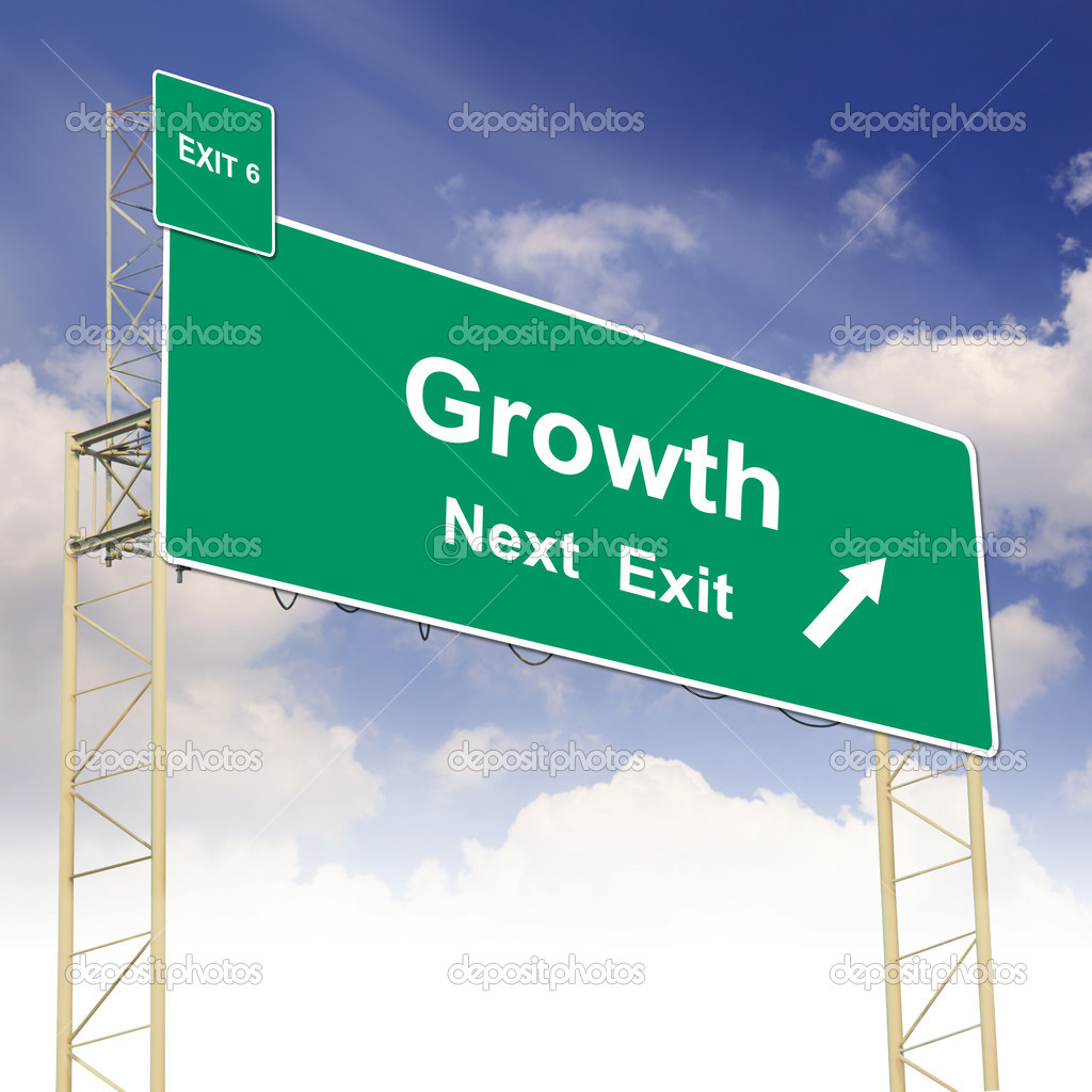Road sign concept with the text Growth