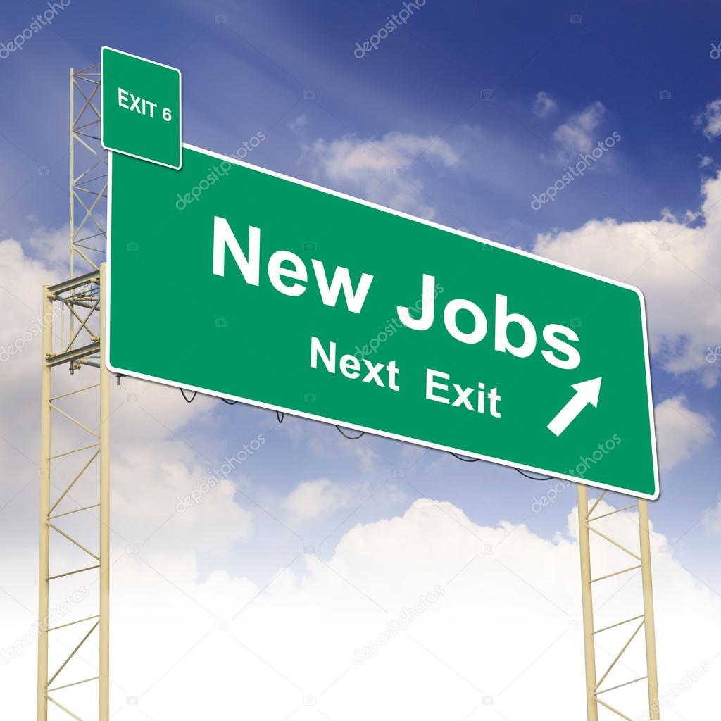 Road sign concept with the text New Jobs