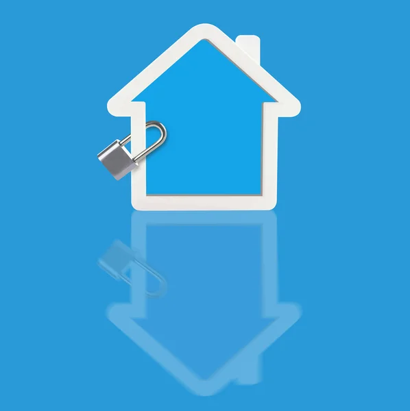 Blue house Locked — Stock Photo, Image