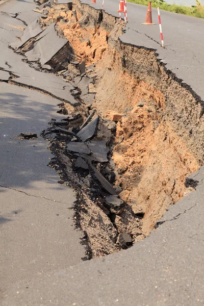 Cracked asphalt road — Stock Photo, Image