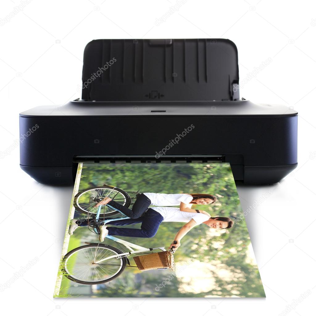 Printer and picture with Young couple