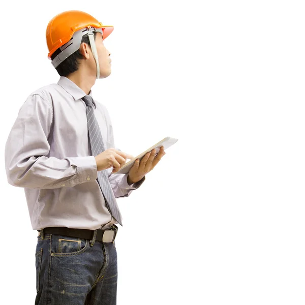 Engineers and architects using digital tablet — Stock Photo, Image