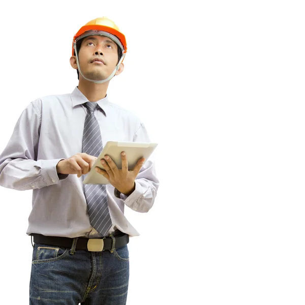 Engineers and architects using digital tablet — Stock Photo, Image