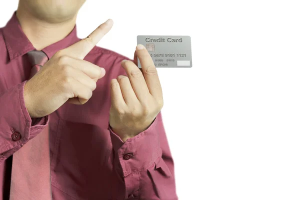 자른 사업가 손 잡고 신용 카드의 보기 — 스톡 사진
