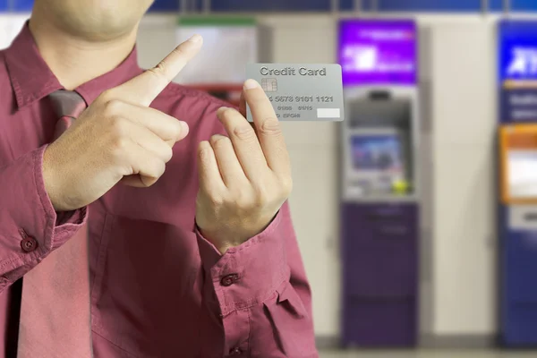 Cropped view of Businessman hand holding credit card — Stock Photo, Image