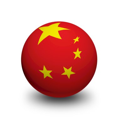 bola 3D con la bandera de china