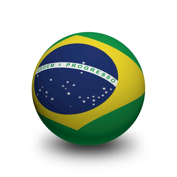 球与巴西国旗 — 图库照片