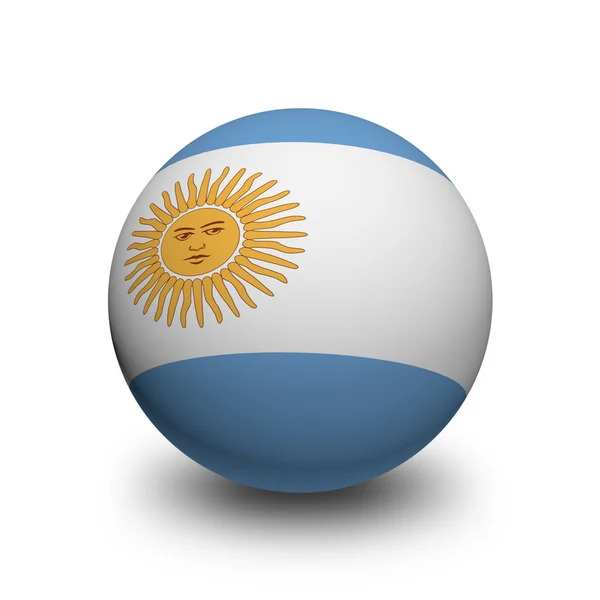 Bola 3D com Bandeira da Argentina — Fotografia de Stock