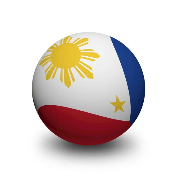 Bola 3D com Bandeira das Filipinas — Fotografia de Stock