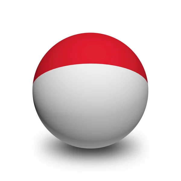 Bola 3D con Bandera de Indonesia — Foto de Stock