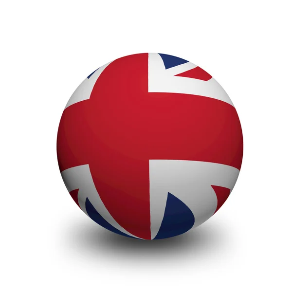 Bola 3D con Bandera del Reino Unido — Foto de Stock