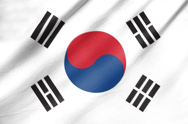 Stof vlag van Zuid-korea — Stockfoto