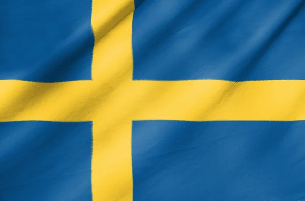 Fabric Flag of Sweden — Stock Photo, Image