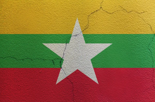 A falon Mianmar zászlaja — Stock Fotó