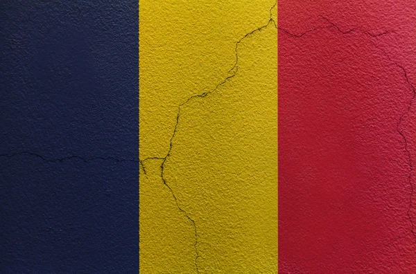 Σημαία της Ρουμανίας στον τοίχο — Φωτογραφία Αρχείου