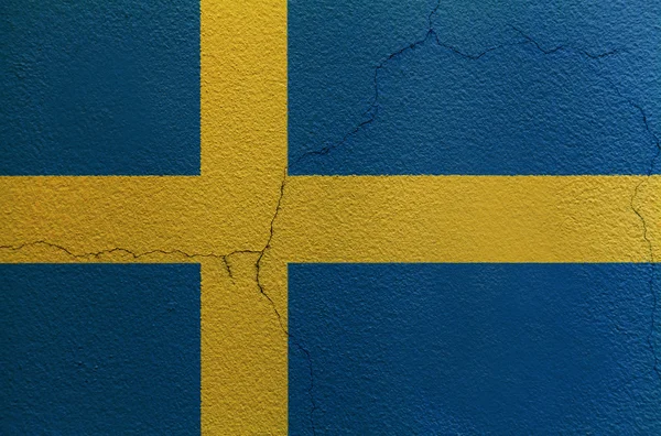 ธงของสวีเดนบนผนัง — ภาพถ่ายสต็อก