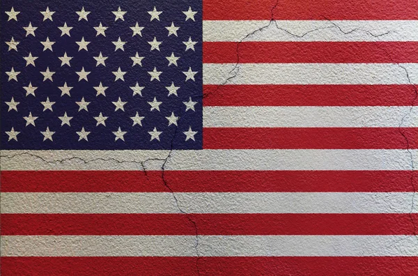 Bandeira dos Estados Unidos da América na parede — Fotografia de Stock