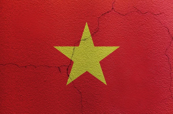 Drapeau du Vietnam sur le mur — Photo