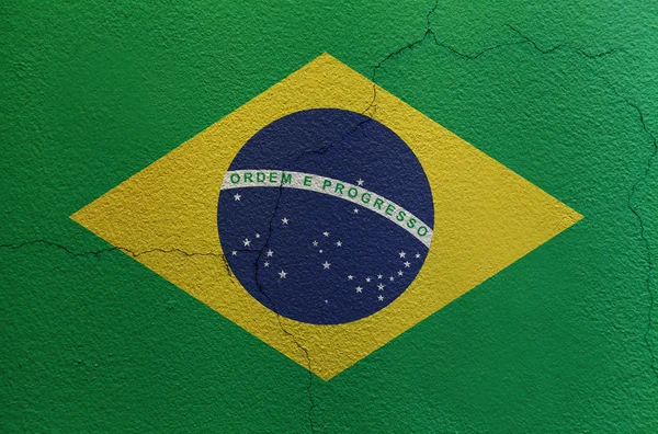 Bandeira do Brasil na parede — Fotografia de Stock