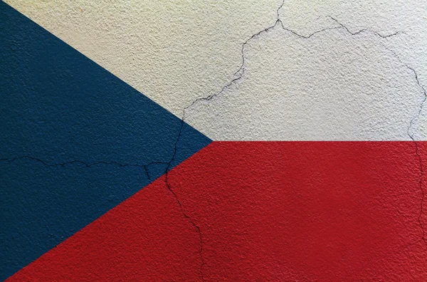 Σημαία της Τσεχίας στον τοίχο — Φωτογραφία Αρχείου
