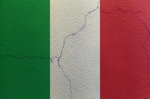 Σημαία της Ιταλίας στον τοίχο — Φωτογραφία Αρχείου