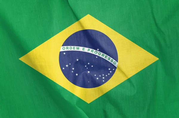 Bandiera in tessuto del Brasile — Foto Stock