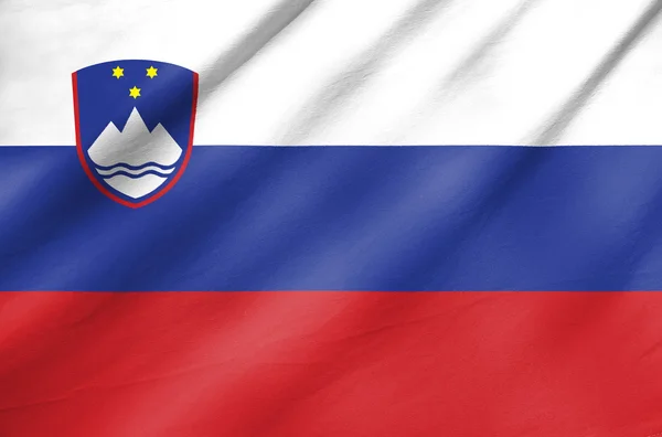 Tkaniny flaga Słowenii — Zdjęcie stockowe
