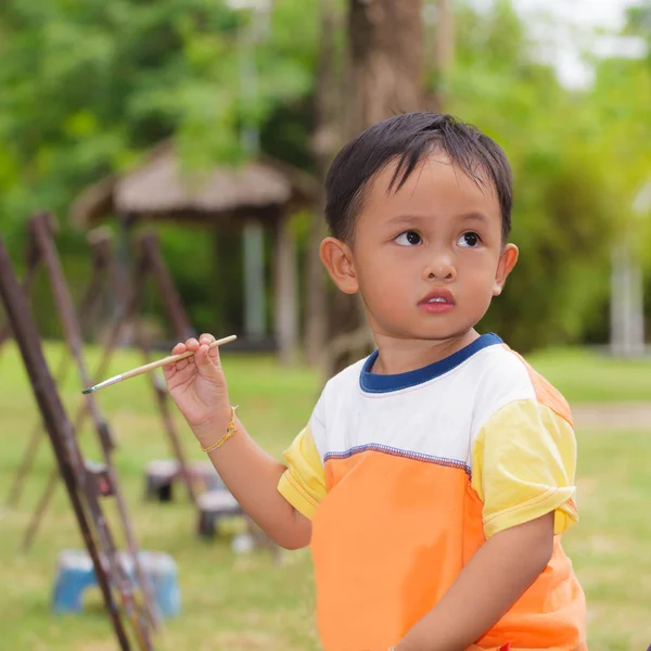 Malerei für kleine Jungen — Stockfoto