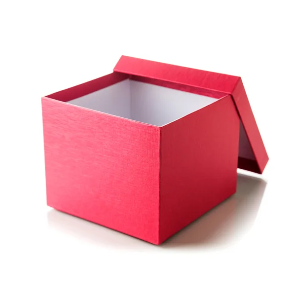 Открыть пустую красную коробку — стоковое фото