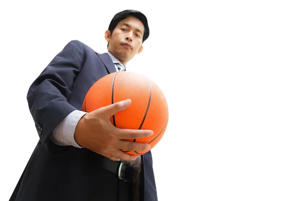Pebisnis dengan bola basket — Stok Foto