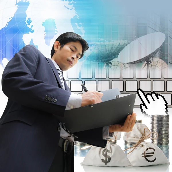 Businessman signing a document — Stock Photo, Image