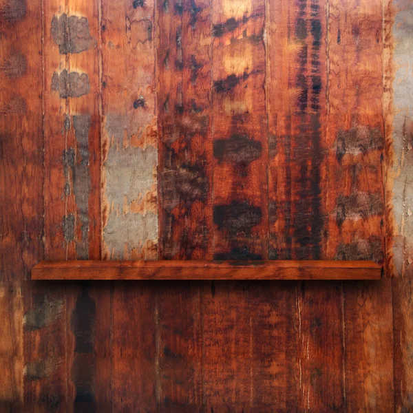 Prateleira de madeira vazia — Fotografia de Stock