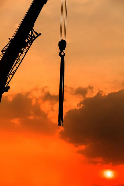 Silhouette of construction site — Stock Photo, Image