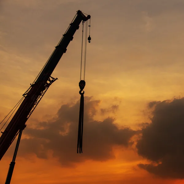 Silhouette of construction site — Stock Photo, Image