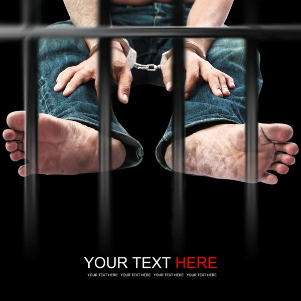 Prisoner locked in handcuffs — Stock Photo, Image