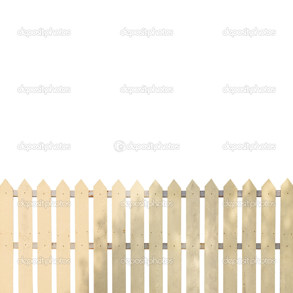 White fences on white background