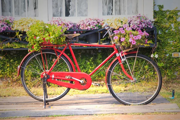 Röd vintage cykel — Stockfoto