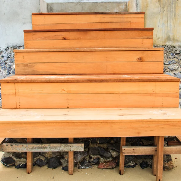 Outdoor wood stairs — Stock Photo, Image